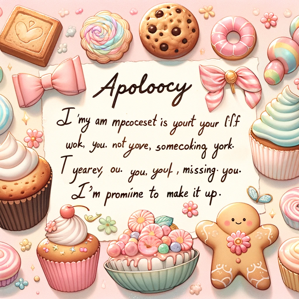 Apology for missing work Sweets message