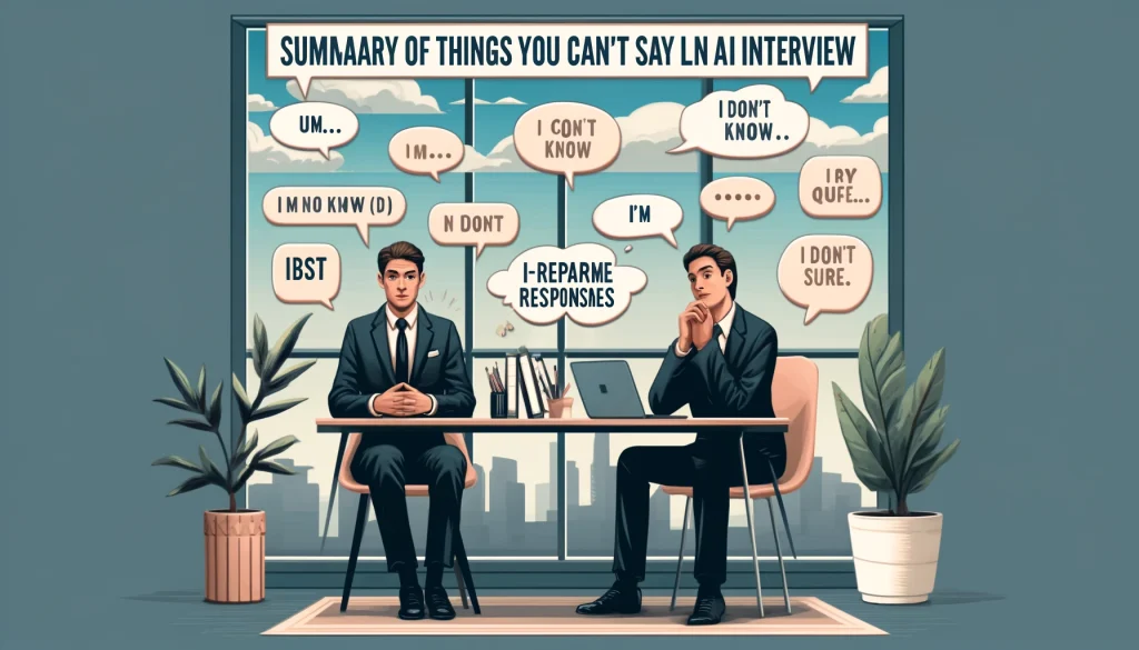 Summary of things you can't say fluently in an interview