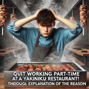 Quit working part-time at a Yakiniku restaurant! Thorough explanation of the reason