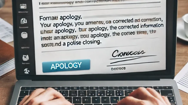 Apology and correction notice example email