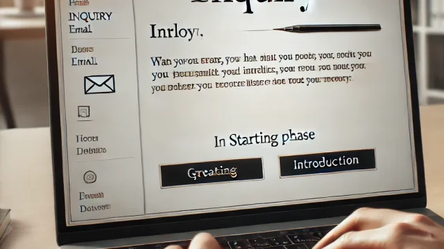 Inquiry email example sentence start
