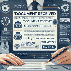 Document received email example sentence Specific examples and points to note that can be used in business