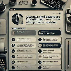 Example email sentences for when you are not available Collection of expressions that can be used in business situations