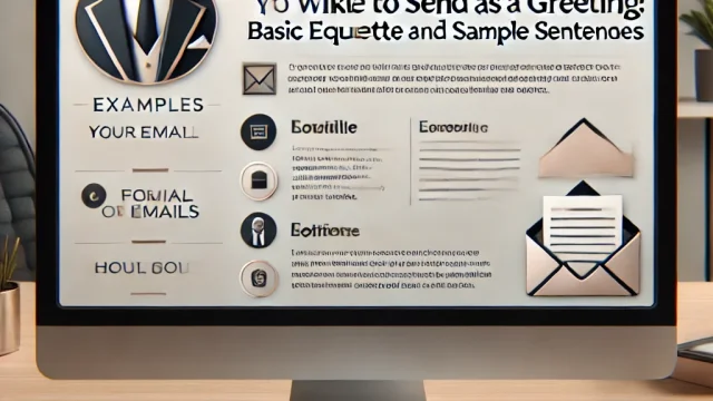 Examples of emails you would like to send as a greeting Basic etiquette and sample sentences