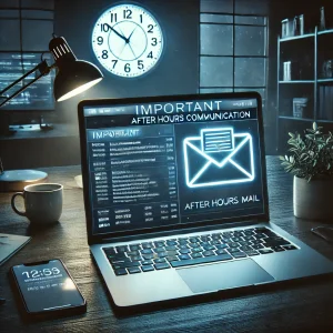 Example emails outside of business hours Guide on illegality and risks