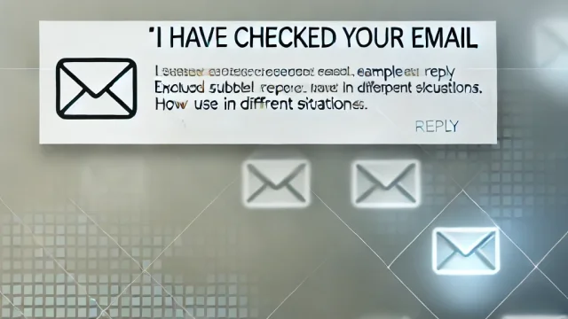 “I have checked your email” example reply How to use in different situations
