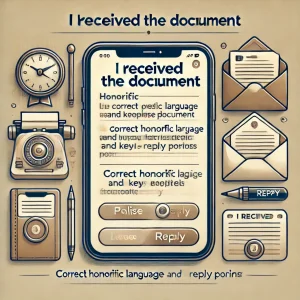 “I received the document” email example Correct honorific language and reply points explained