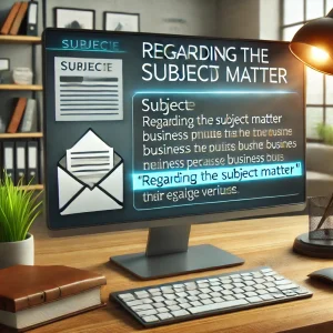 “Regarding the subject matter” Example email Usage variations