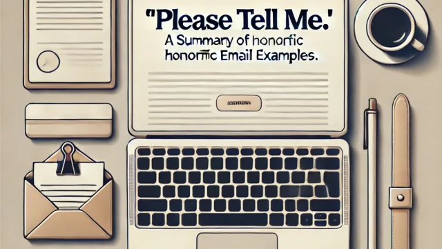 “Please tell me.” Summary of honorific email examples