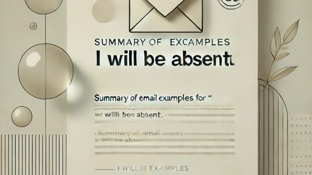 Summary of email examples for “I will be absent”