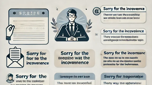 Summary of email examples for Sorry for the inconvenience