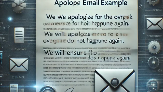 Apology email example sentence for failure to send