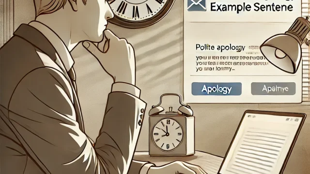 Email late apology example sentence