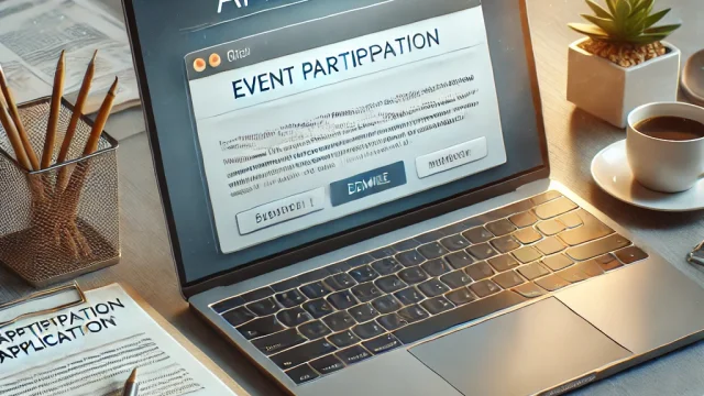 Event participation application email example sentence