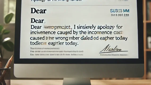 Example of email apology for wrong number