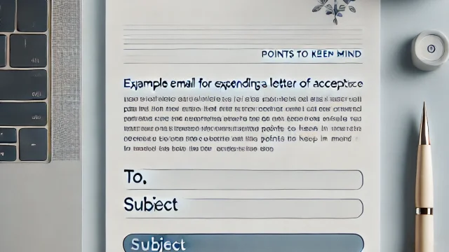 Example email for extending a letter of acceptance Points to keep in mind