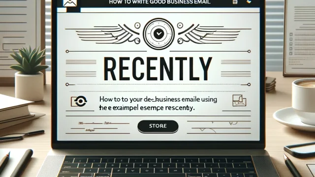 How to write a good business email using the email example sentence “Recently”