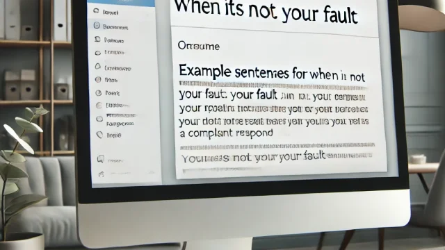 Example sentences for when it is not your fault in a complaint response email Correct writing style and template