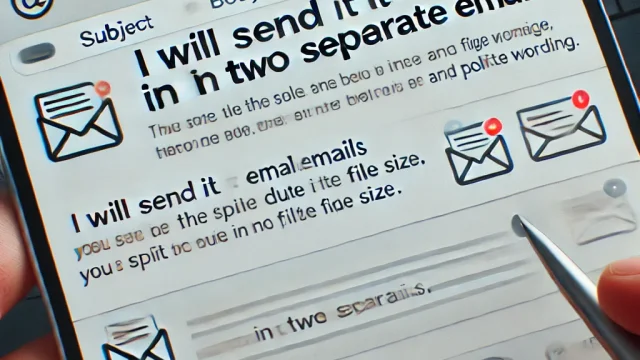 Examples of how to use the I will send it in two separate emails