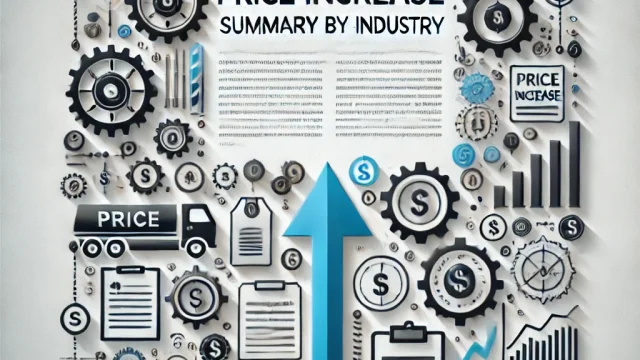 Sample sentence for notice of price increase [Summary by industry]