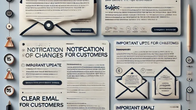 Specific examples and notes on email notifications to customers