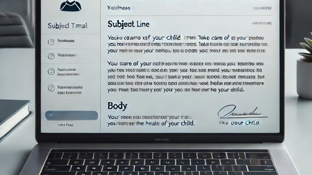 Take care of your child email example [Templates useful in business situations]