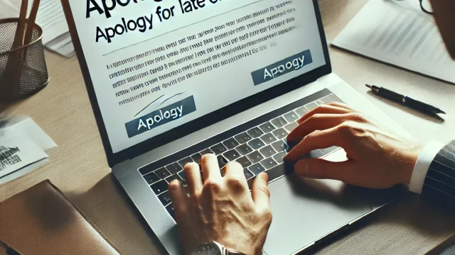 Summary of apology examples for late email