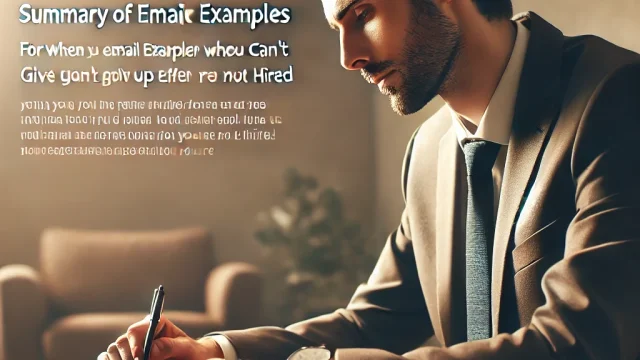 Summary of email examples for when you can't give up even if you're not hired