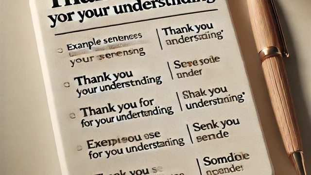 Summary of example sentences for Thank you for your understanding