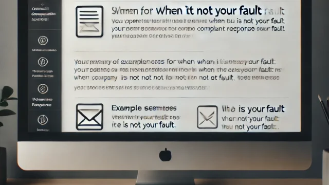 Summary of example sentences for when it is not your fault in a complaint response email