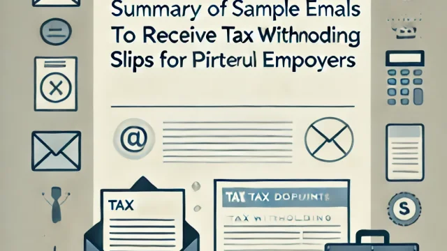 Summary of sample emails to receive tax withholding slips from previous employers