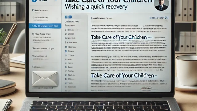 Take care of your children email examples