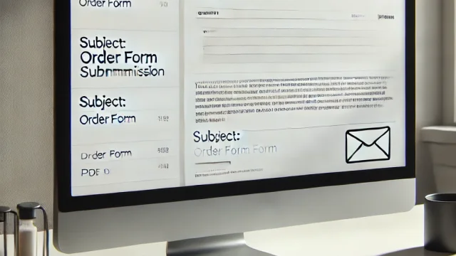 Order form sending email example sentence