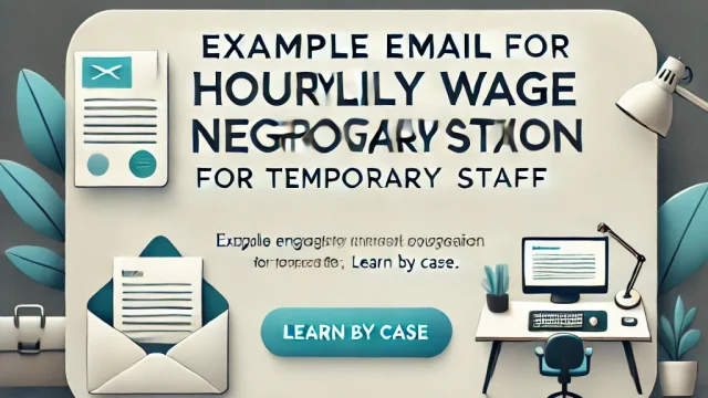 Example email for hourly wage negotiation for temporary staff Learn by case