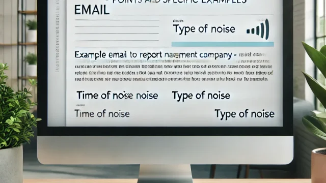 Example email to report noise to management company Points to note and specific examples