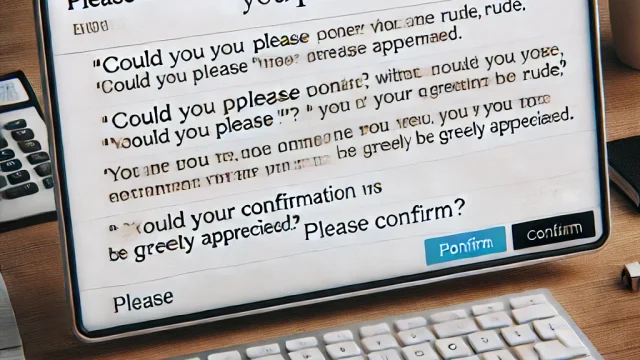 “Please confirm” email example How to write in a business setting without being rude