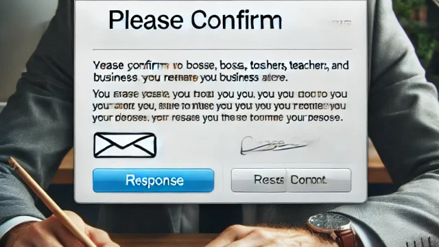 “Please confirm” email example Appropriate way to respond to bosses, teachers, and business partners