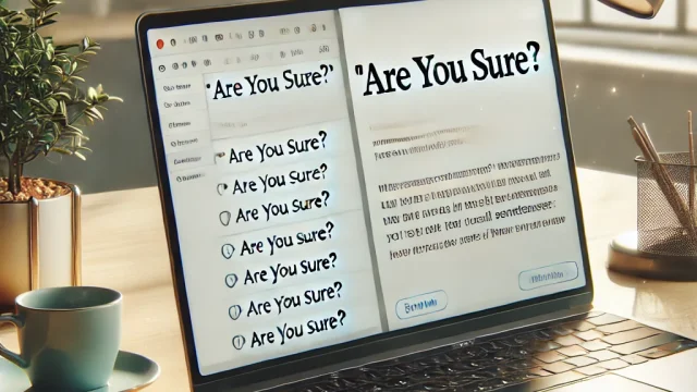 “Are you sure” Example email sentences