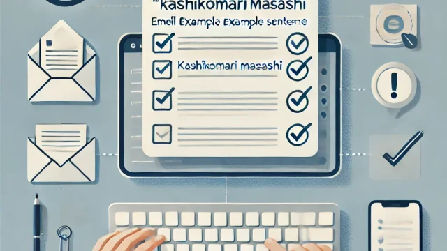 Points to note when using the “Kashikomari masashi” email example sentence