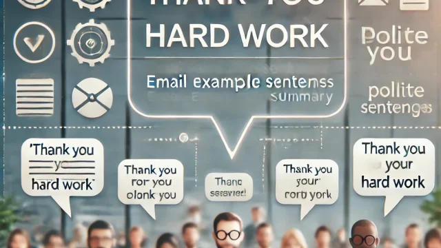 “Thank you for your hard work” email example sentences summary