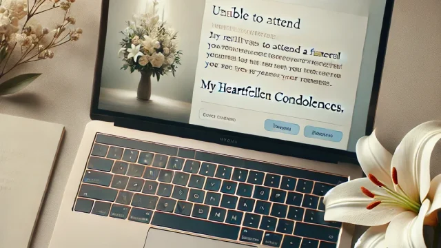 Example email when unable to attend a funeral [to relatives]