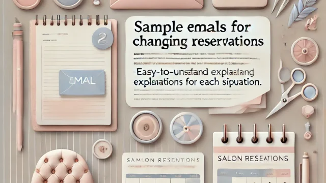 Sample emails for changing salon reservations Easy-to-understand explanations for each situation