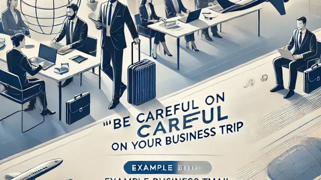 Summary “Be careful on your business trip” example business email