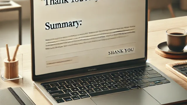 Summary “Thank you for your support” business email in English