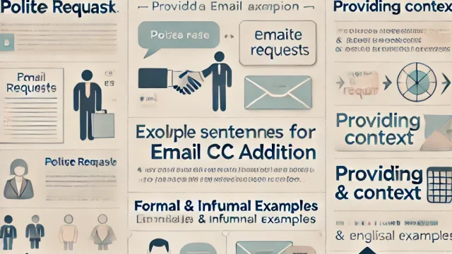 Summary of example sentences for requesting email cc addition