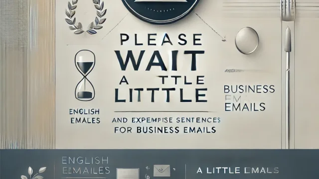 Please wait a little longer English expressions and example sentences for business emails