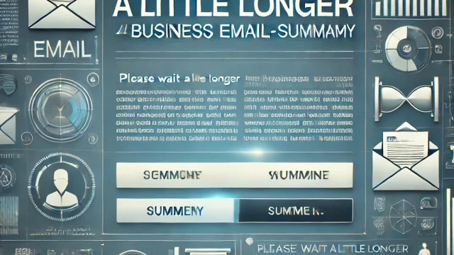 Please wait a little longer [Business Email] Summary