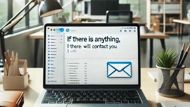 Summary If there is anything, I will contact you [Business email]