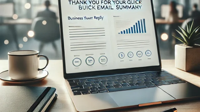 Thank you for your quick reply [Business email] Summary