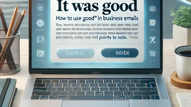 How to use It was good in business emails and points to note